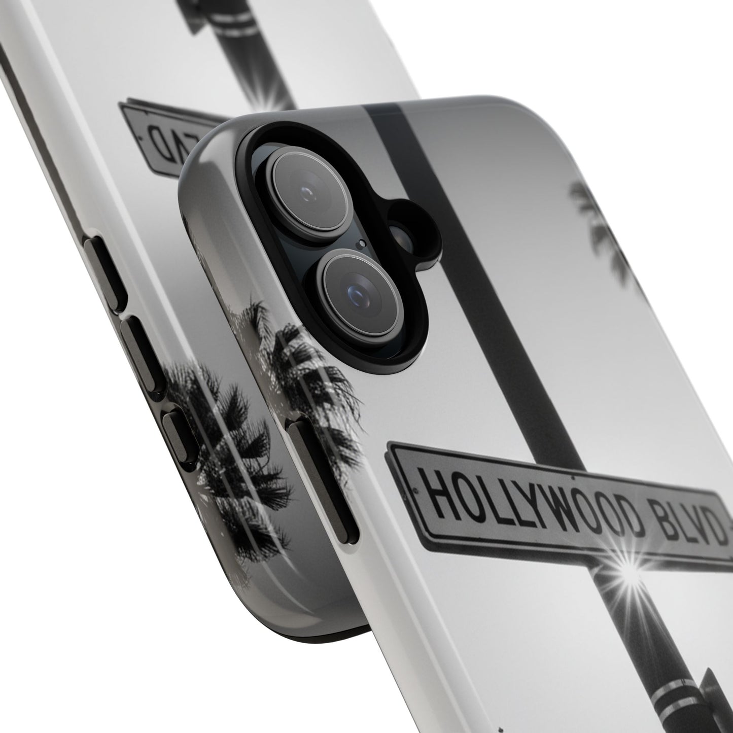 Hollywood Blvd Phone Case | Vintage Los Angeles Street Sign | Black & White LA Aesthetic