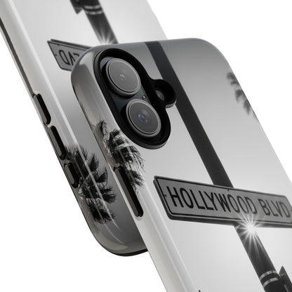 Hollywood Blvd Phone Case | Vintage Los Angeles Street Sign | Black & White LA Aesthetic
