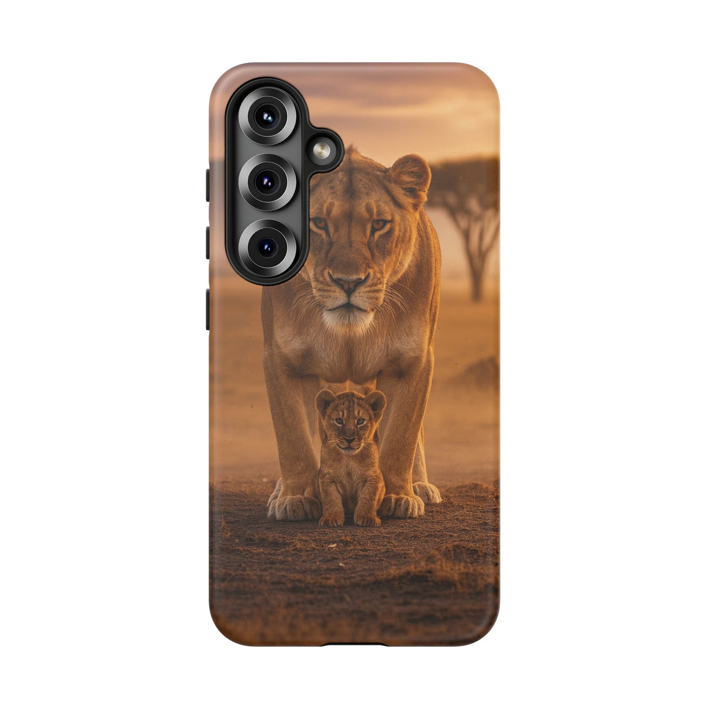 Lioness & Cub Phone Case | Safari Wildlife Tough Case for iPhone & Samsung
