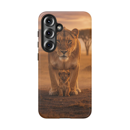 Lioness & Cub Phone Case | Safari Wildlife Tough Case for iPhone & Samsung