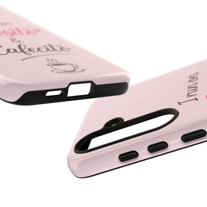 I Run on Diosito y Cafecito Phone Case, Pink Aesthetic Latina Faith Coffee Case, Girly Protective iPhone Samsung Cover