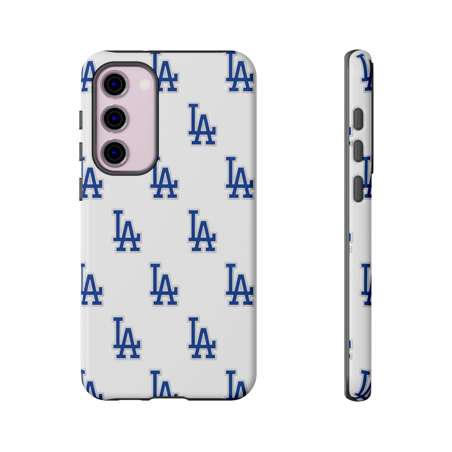 Blue LA Monogram Pattern Phone Case | Minimal Baseball Inspired Tough Cover