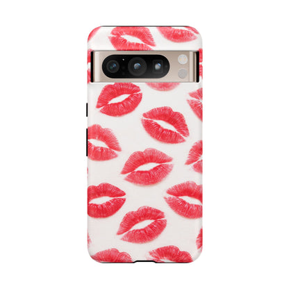 Red Lipstick Kiss Phone Case – Sexy Lip Print Pattern Tough Protective Cover