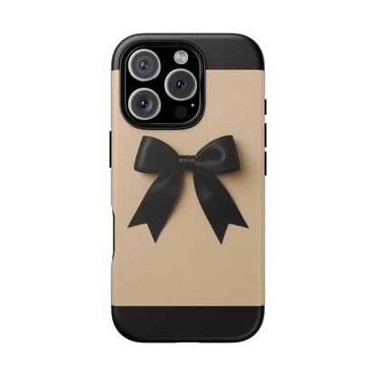 Black Bow Phone Case | Elegant Coquette Bow Design | Chic Neutral Tough Case for iPhone & Samsung
