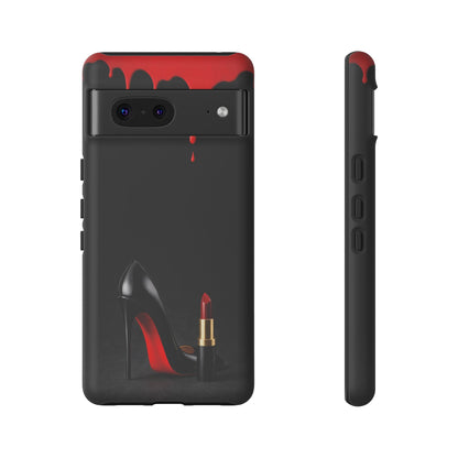 Dark Feminine Red Drip Phone Case – Gothic Glam Tough Cover