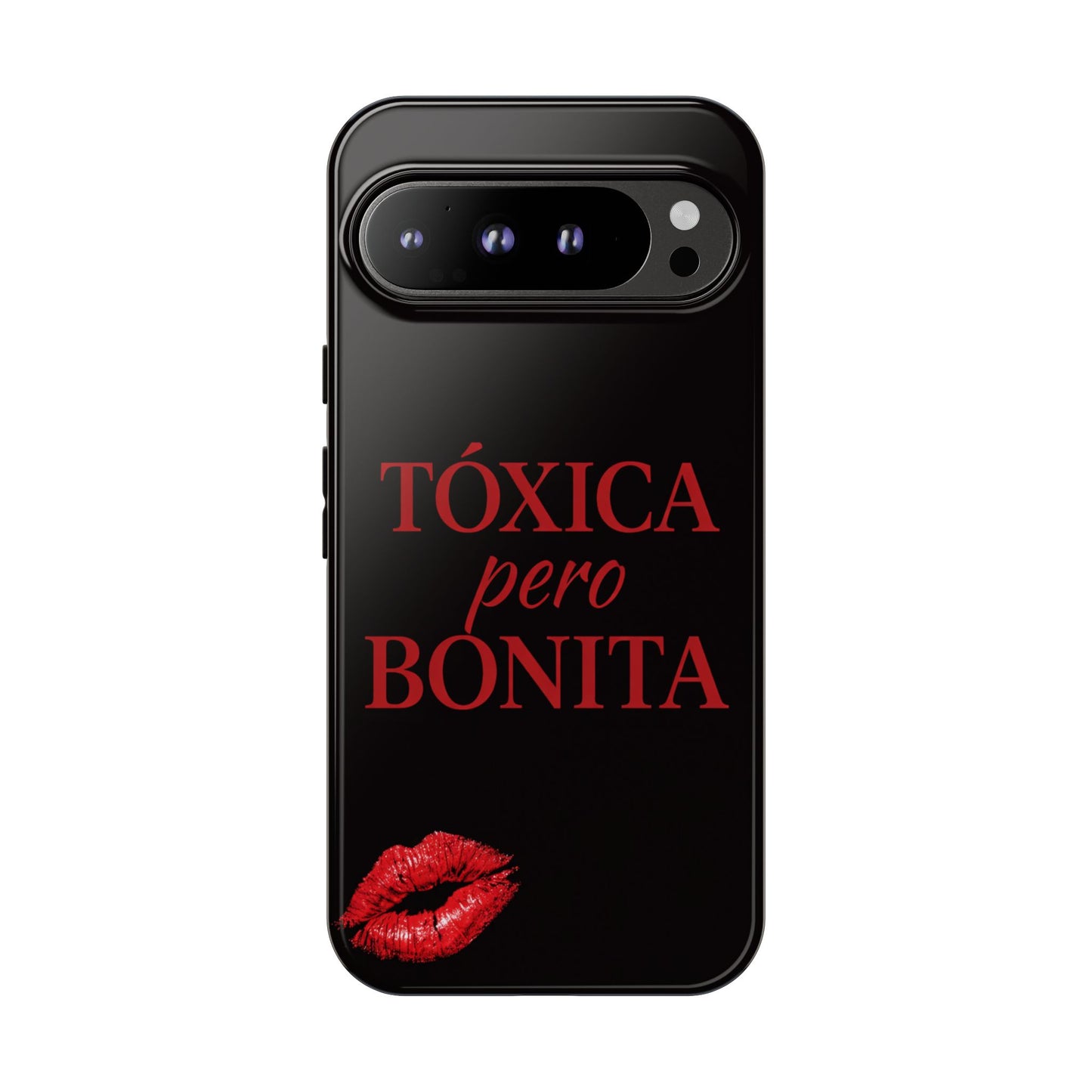 Toxica Pero Bonita Phone Case, Latina Quote Case, Red Lips Aesthetic, Spanish Saying Case, Trendy Tough Cover