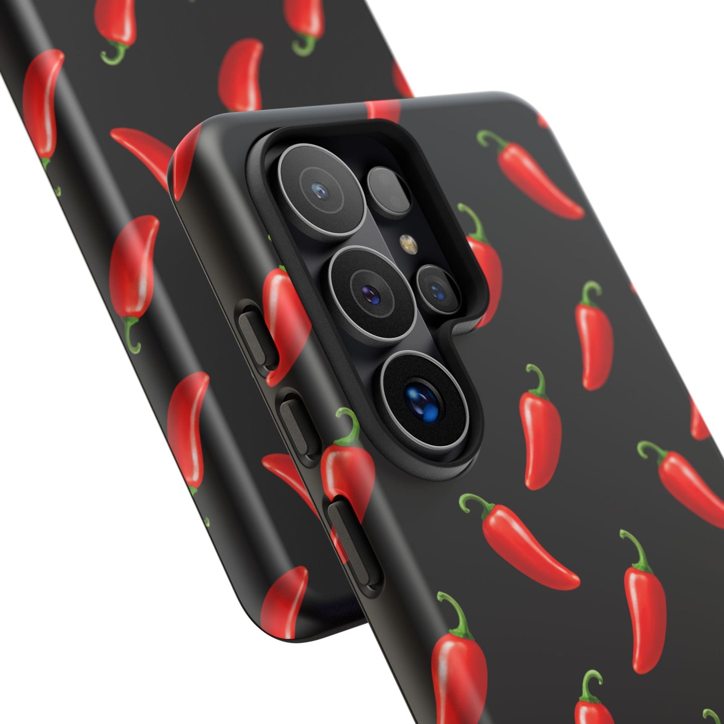 Spicy Chili Pepper Phone Case – Black Cute Hot Pepper Tough Cover for Iphone, Samsung Galaxy and Pixel