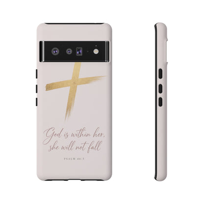 Psalm 46:5 God Is Within Her Christian Cross Phone Case Faith Gift