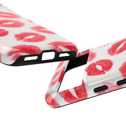 Red Lipstick Kiss Phone Case – Sexy Lip Print Pattern Tough Protective Cover
