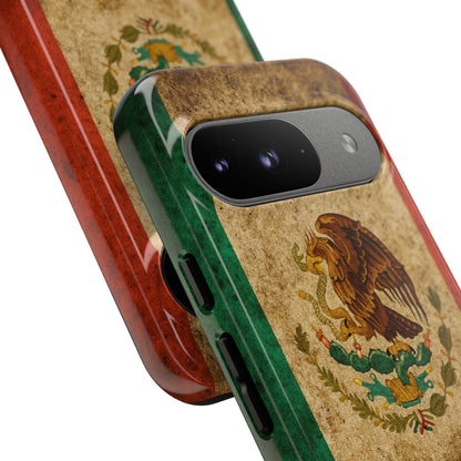 Vintage Mexico Flag Phone Case – Mexican Pride Grunge Flag Aesthetic Tough Case