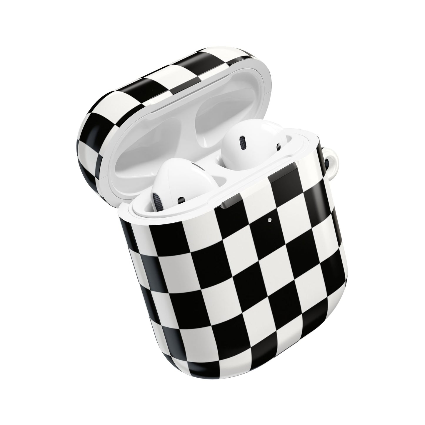 Checkerboard AirPod Case – Black & White Retro Pattern