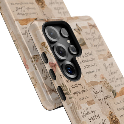 Christian Bible Verse Phone Case | Faith Scripture Aesthetic Floral Christian Case