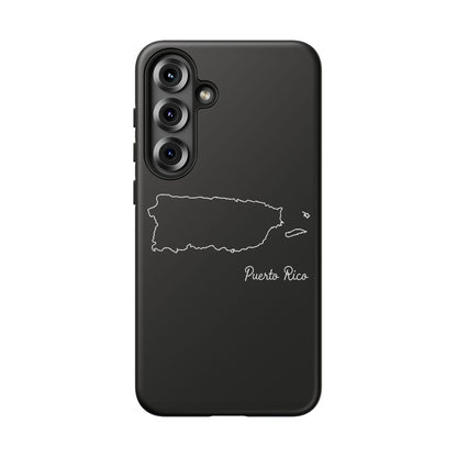 Puerto Rico Outline Phone Case – Minimal Country Map Tough Case (iPhone, Samsung, Pixel)