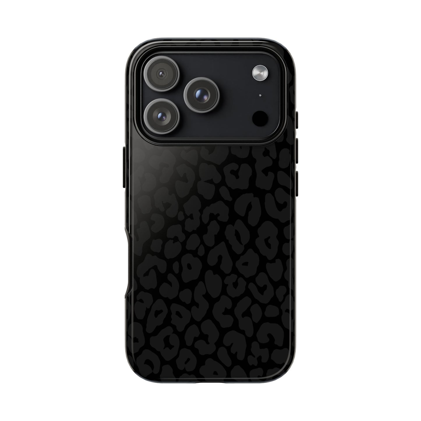 Black Leopard Phone Case | Black on Black Leopard Print Tough iPhone & Samsung Case | Matte or Glossy Protective Cover
