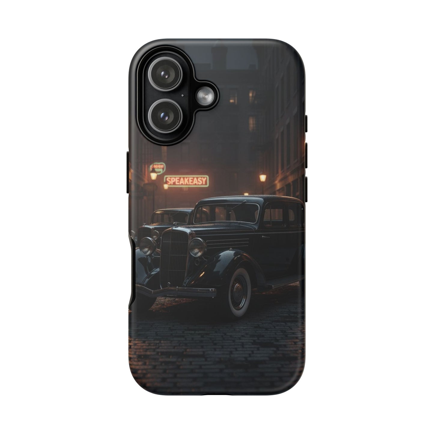 Vintage Classic Car Phone Case | Retro Noir Aesthetic | 1930s Street Scene Tough Case for iPhone & Samsung