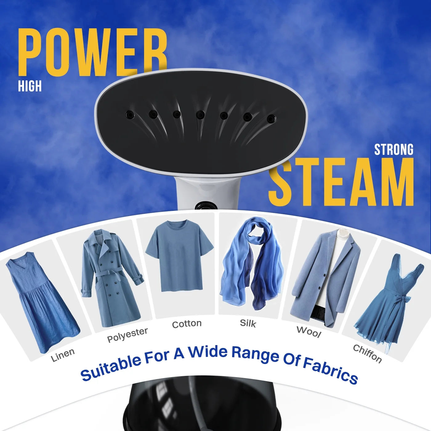 Steamer for Clothes, 1350W Portable Handheld Garment Steamer, 400Ml Water Tank, White/Black