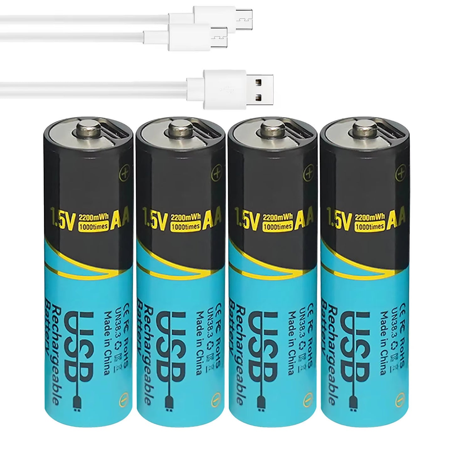 Lot 660Mwh/2200Mwh 1.5V AA AAA Rechargeable Lithium Batteries USB Type-C Fast Charge Battery