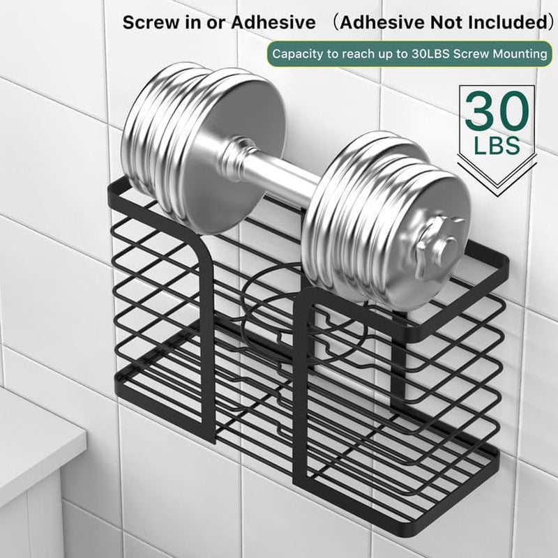 Hair Dryer Holder - Hair Tool Organizer 3-In-1 Blow Dryer Holder Adjustable Height, Bathroom Organizer Wall Mounted/Cabinet Door for Flat/Curling Irons, Hair Straighteners